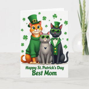 Cats St Patricks Day Best Mom Card