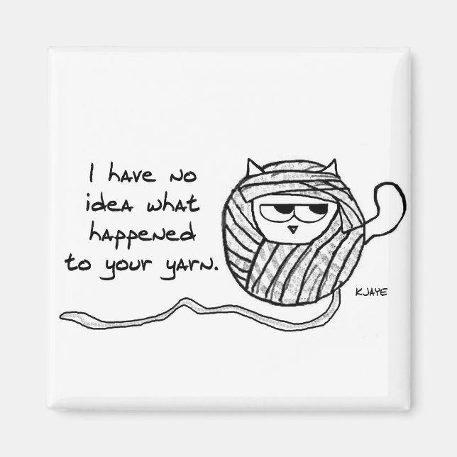 Cats Steal Yarn - Funny Cat Magnet (Front)