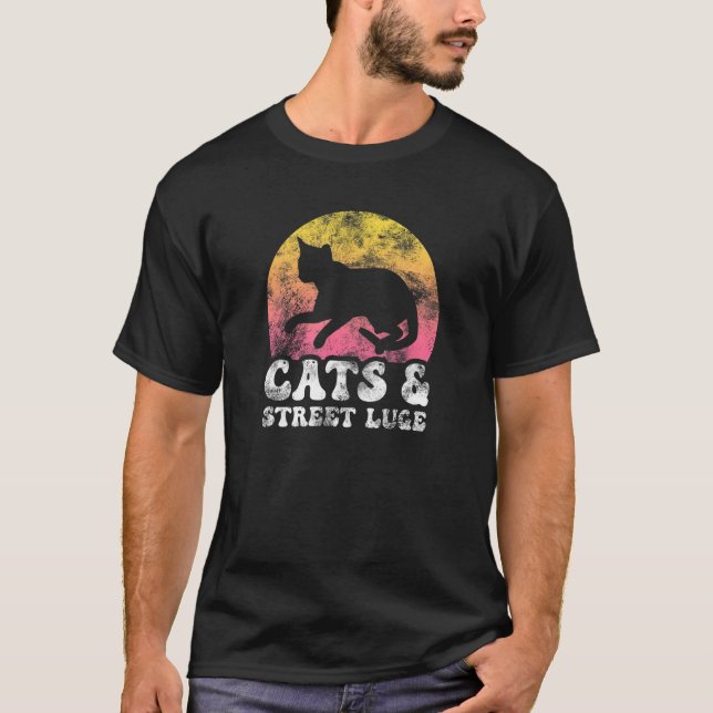 Cats & Street Luge Vintage Retro Hobby T-Shirt (Front)