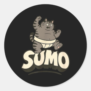 Cats Sumo-Wrestling Martial Arts Sumotori Classic Round Sticker
