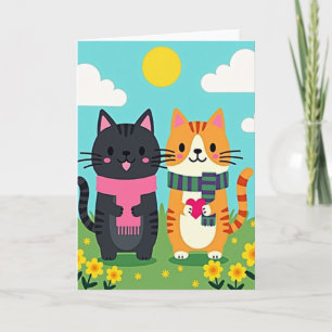 Cats Sweet Mothers Day Heart Card