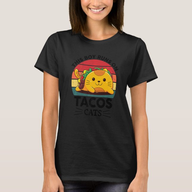 Cats Taco Mexican TacoCats for Boys Kids Cinco De  T-Shirt (Front)
