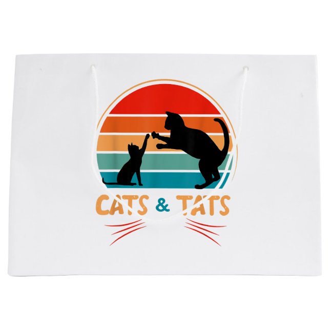 Cats & Tats - Cat  Large Gift Bag (Front)