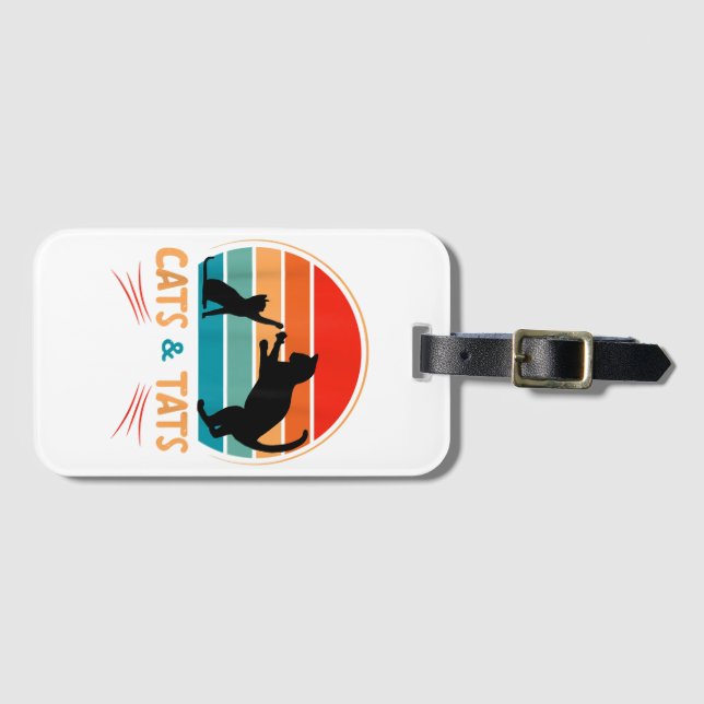 Cats & Tats - Cat  Luggage Tag (Front Horizontal)