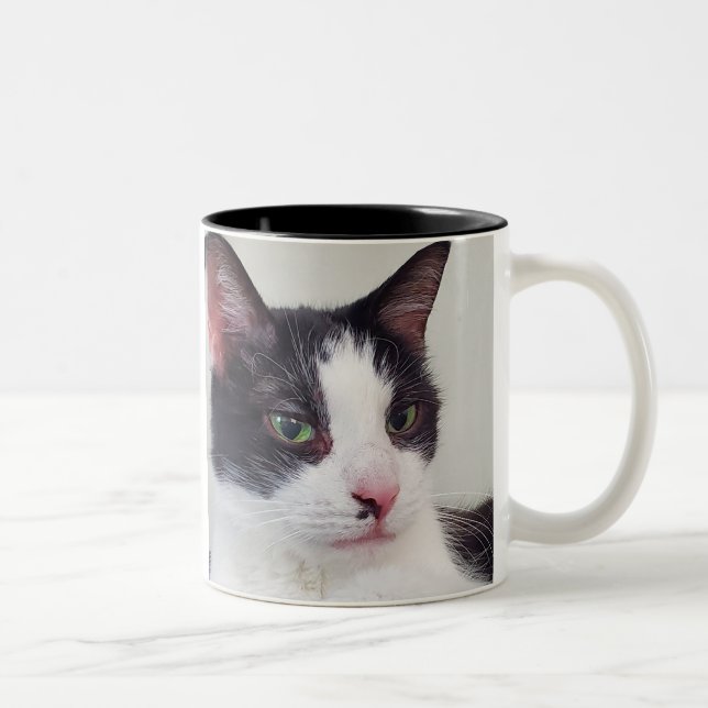 Cats, tea and a good book Two-Tone coffee mug (Right)