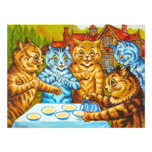 Cats Tea Party by Louis Wain Photo Print