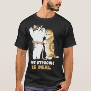 Cats The Struggle is Real Gym Fitness Cat Trainin T-Shirt