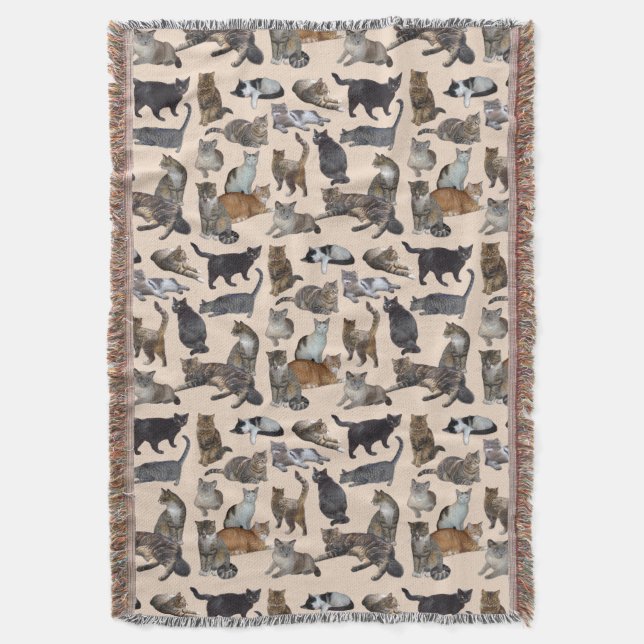 Cats 😺😻😽 throw blanket (Front Vertical)