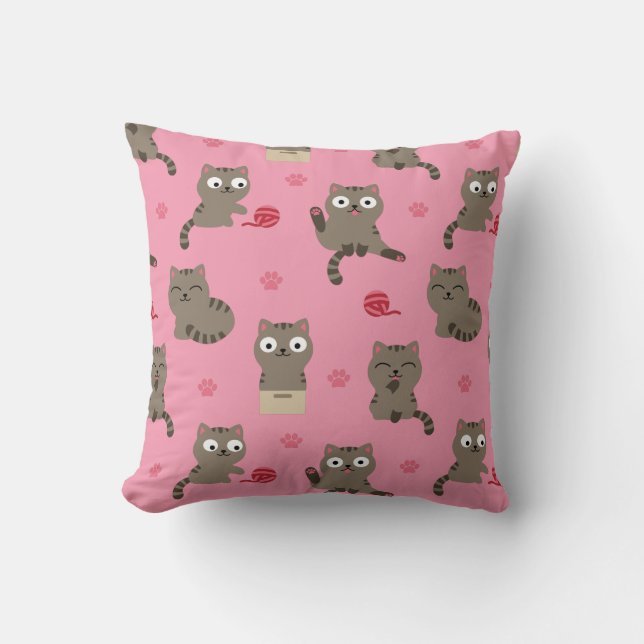 Cats Throw Pillow (Front)