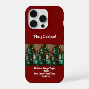 Cats Towels In Christmas Tree, photo,humour iPhone 15 Pro Case
