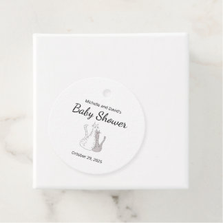 Cats Twins Gender Neutral Baby Shower Favour Tags