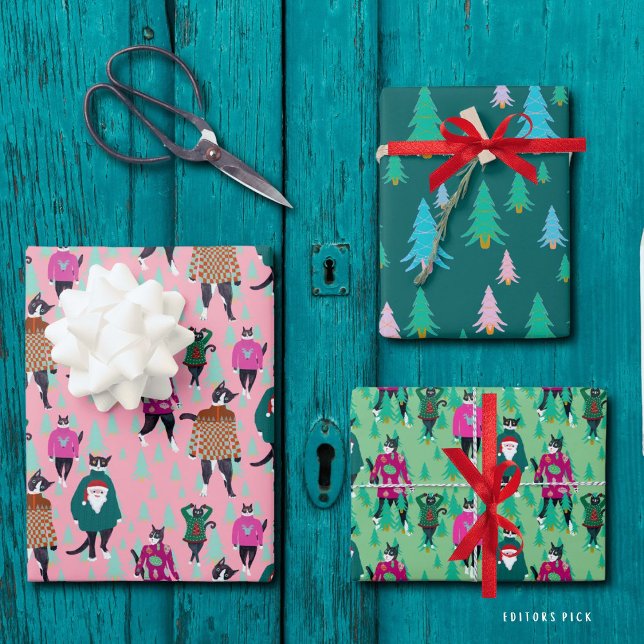 Cats Ugly Xmas Sweater Paper Flat Sheet Set of 3 (Creator Uploaded)