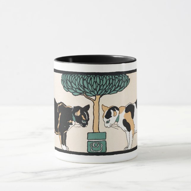Cats Under a Tree Coffee Mug (Center)