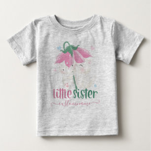 Cats Under Flower Umbrella Custom Little Sister Baby T-Shirt
