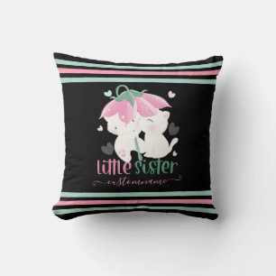 Cats Under Flower Umbrella Custom Little Sister Cushion