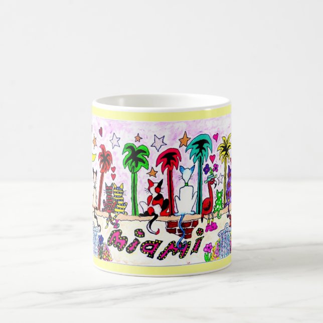 Cats under Miami Moon... Coffee Mug (Center)