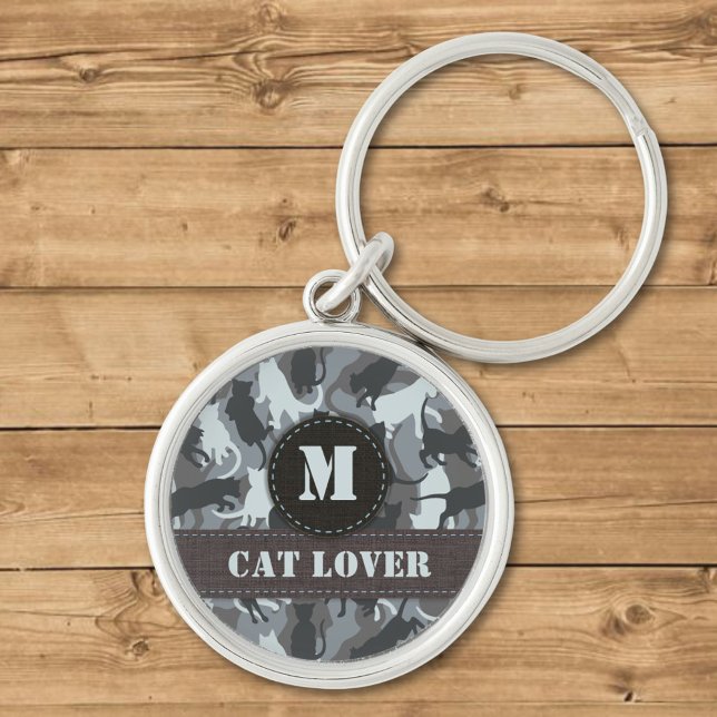 Cats Urban Camouflage Monogram Keychain (Creator Uploaded)
