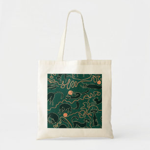 Cats Vintage: Doodle Seamless Pattern Tote Bag