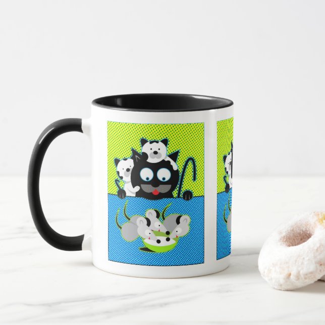 Cats vs. Mice Coffee Mug (With Donut)