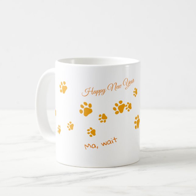 Cats Walk Orange Paws Coffee Mug (Front Left)