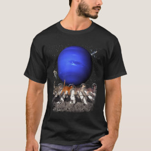 Cats Walking in Space Cat Astronaut Neptune Planet T-Shirt
