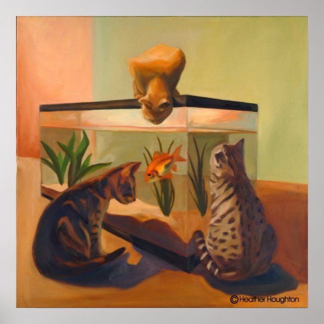 Cats watching Fish Poster (Front)