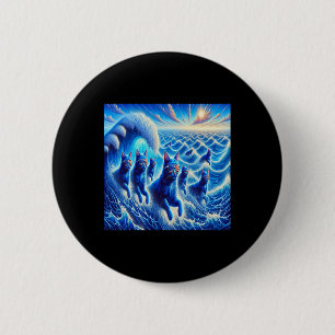 Cats Wave For Kamala 6 Cm Round Badge