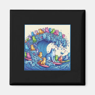 Cats Wave For Kamala Funny Cat Lady 1 Magnet