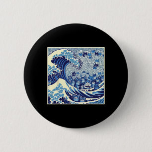 Cats Wave For Kamala Funny Cat Lady  6 Cm Round Badge