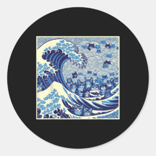 Cats Wave For Kamala Funny Cat Lady Classic Round Sticker