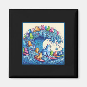 Cats Wave For Kamala Funny Magnet