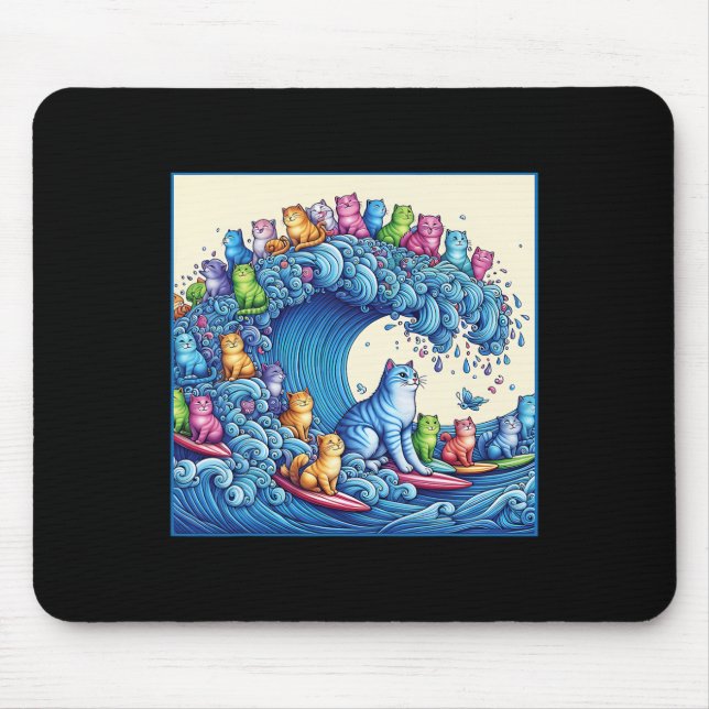 Cats Wave For Kamala Funny  Mouse Mat (Front)