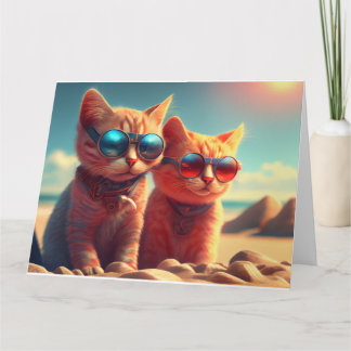 Cats Wearing Glasses Card