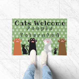 Cats Welcome People Tolerated Door mat