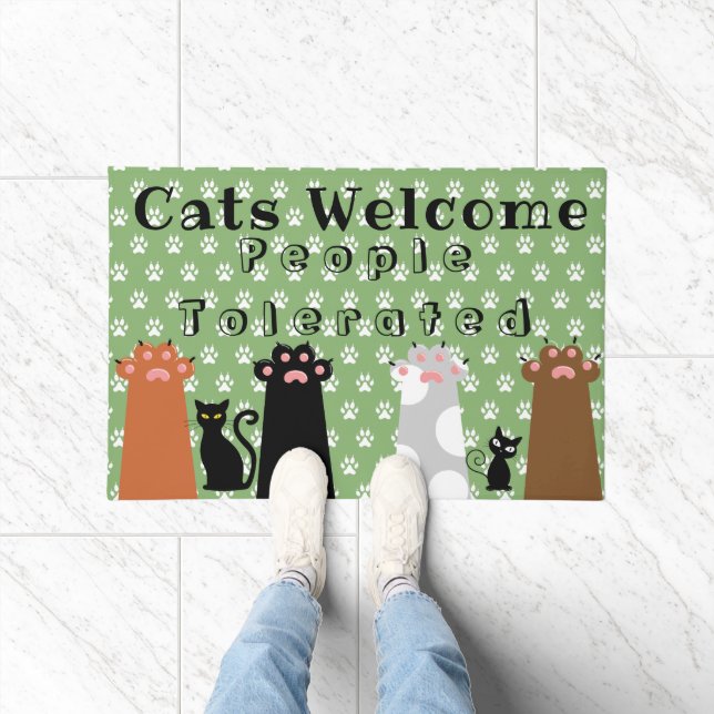 Cats Welcome People Tolerated Door mat (Indoor)