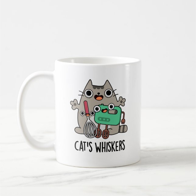 Cat's Whiskers Funny Baking Pun  Coffee Mug (Left)