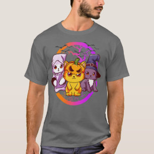 Cats Witch Pumpkin Ghost Graphic Men Kids Women Ha T-Shirt