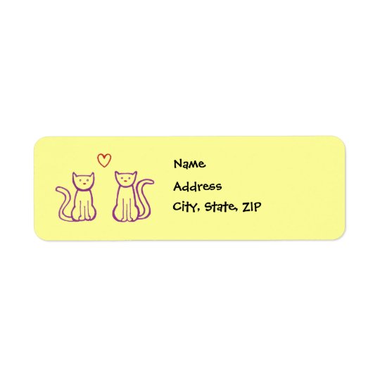 Cats with Heart Return Address Label