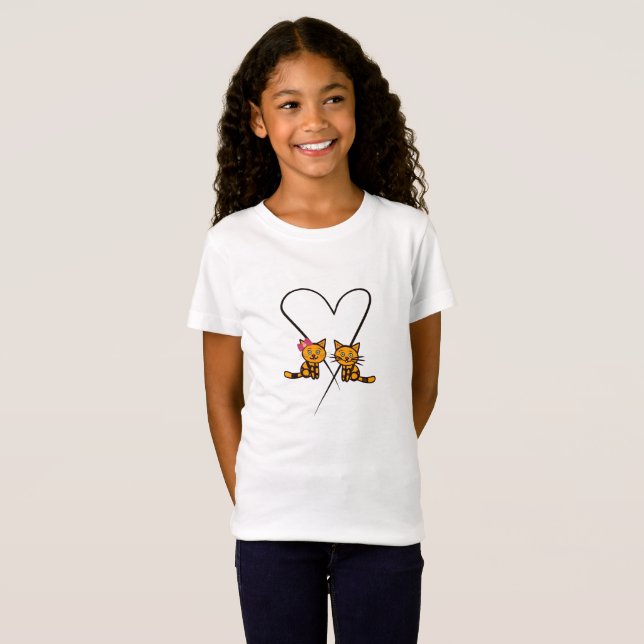 Cats with heart T-Shirt (Front Full)