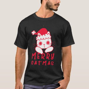 Cats With Santa Hat Merry Catmas Cat Christmas T-Shirt