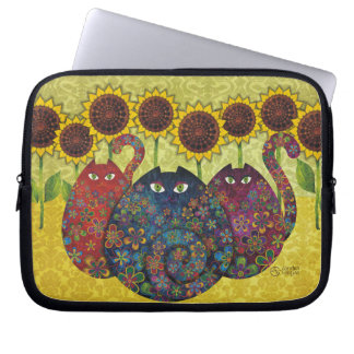 Cats With Sunflowers Laptop Sleeve