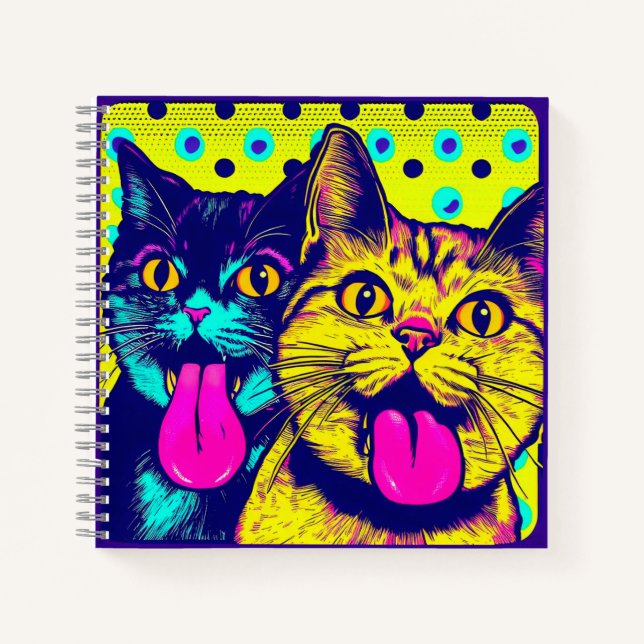 Cats with tongue out notebook (Front)