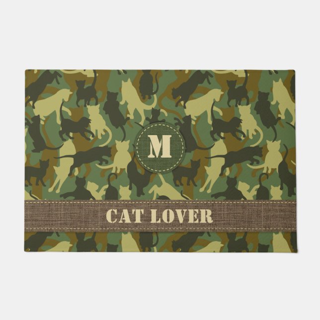 Cats Woodland Camouflage Doormat (Front)