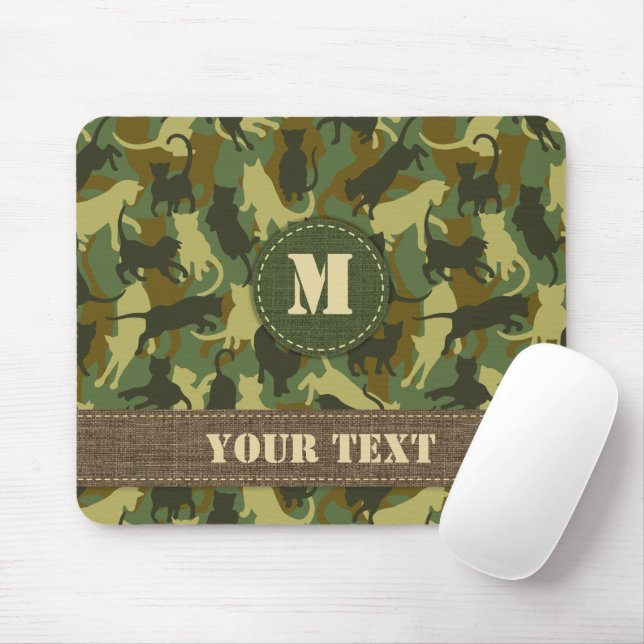 Cats Woodland Camouflage Mouse Mat (With Mouse)