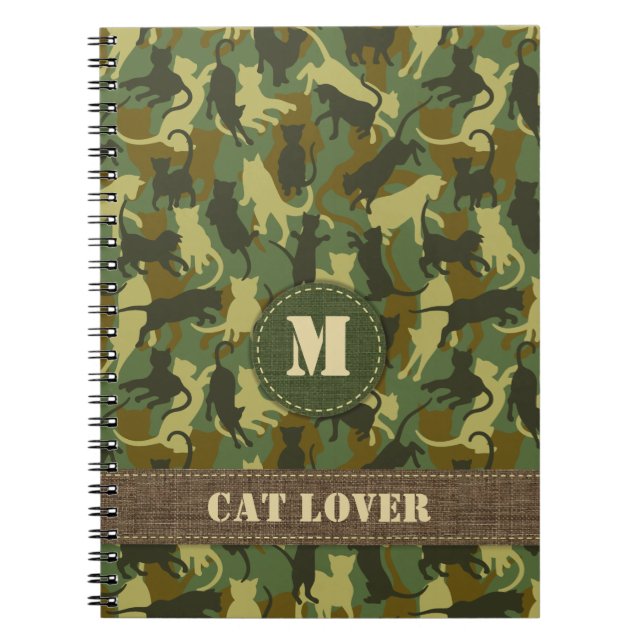 Cats Woodland Camouflage Notebook (Front)