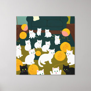 Cats & Wool Canvas Print