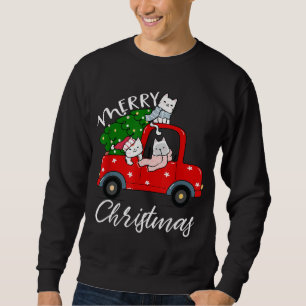 Cats xmas Shirt Tree on Red Truck Cat Christmas tr