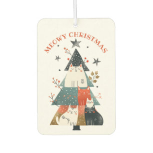 Cats Xmas Tree Meowy Christmas Whimsical Car Air Freshener