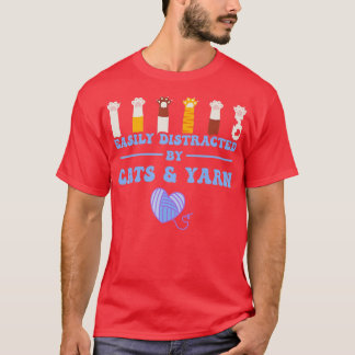 Cats & Yarn Funny Knitting  T-Shirt