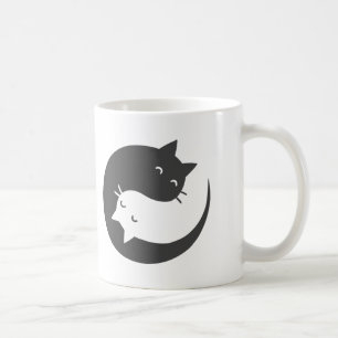 Cats yin and yang mandala - Choose background colo Coffee Mug